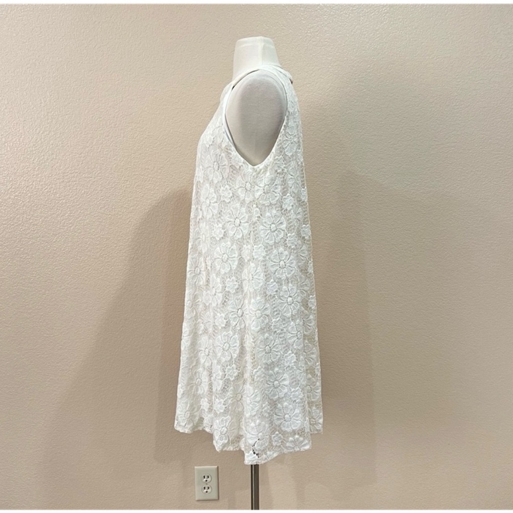Altar’d State Ivory Floral Lace Calliel Halter Swing Dress Size Large - Picture 5 of 13